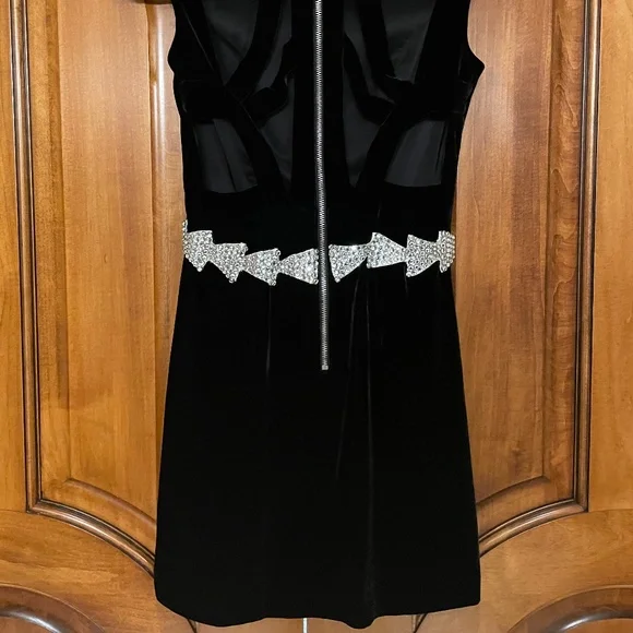 Brand New Sass and Bide Velvet Crystal Embellished Mini Dress - Picture 6 of 7
